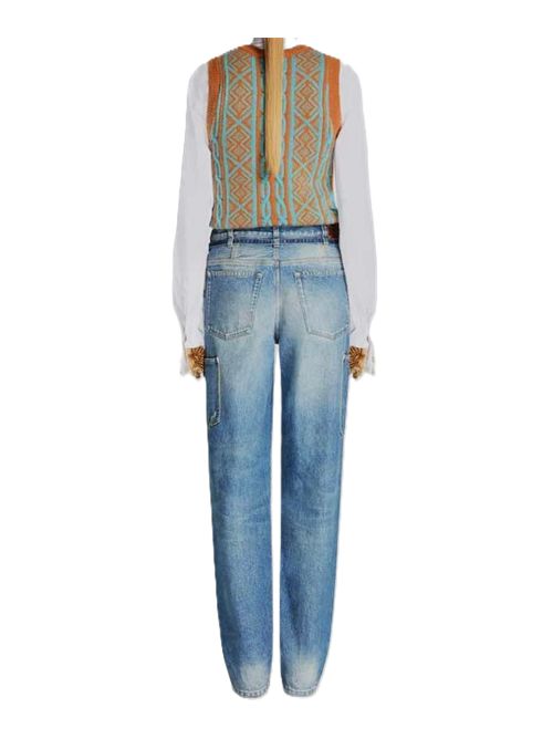 Belted Wide-Leg Denim Pants Pippaz DRIES VAN NOTEN | 262-010926-4414504 BLUE
